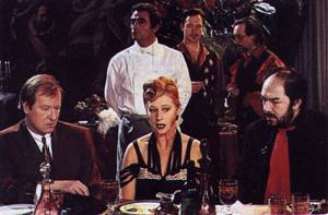 Alan Howard, Helen Mirren, Michael Gambon, and (at the back) Richard Bohringer