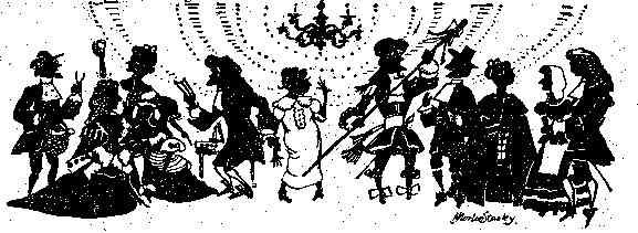 cast of The Country Wife in silhouette